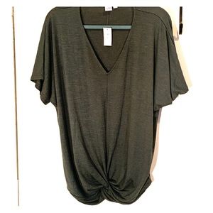 Softspun Twist Front V-Neck Top